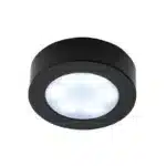Matt black round LED under cabinet light daylight white