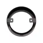 Matt black round LED under cabinet light outside case