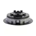 Matt black round LED under cabinet light side angle