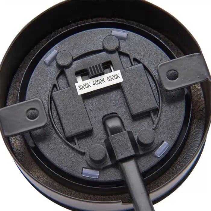 Matt black round LED under cabinet light switch