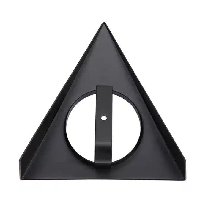 Matt black triangular LED under cabinet light back view