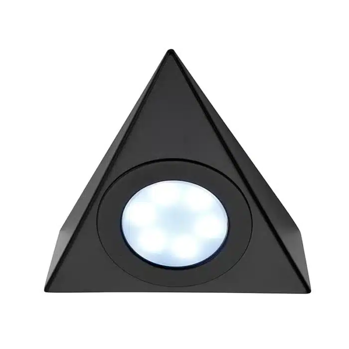 Matt black triangular LED under cabinet light cool white