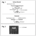Matt black triangular LED under cabinet light diagram instructions