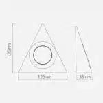 Matt black triangular LED under cabinet light dimensions