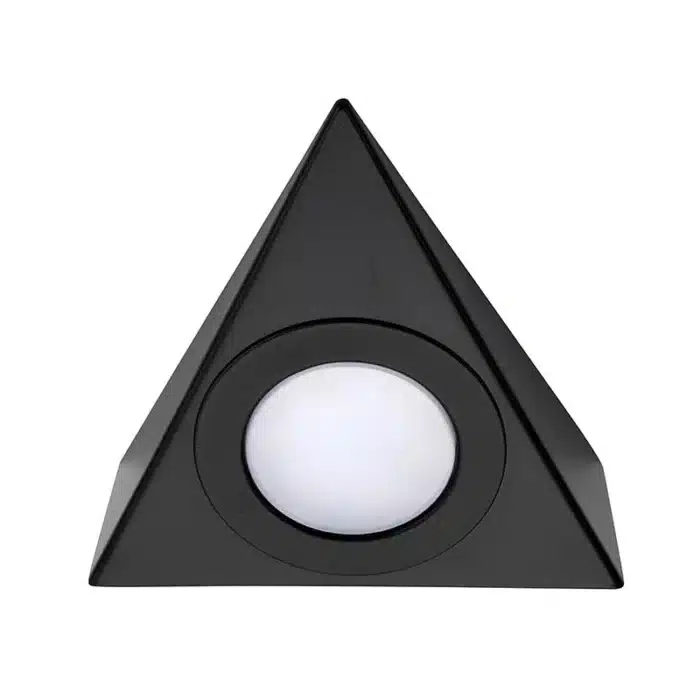 Matt black triangular LED under cabinet light unlit