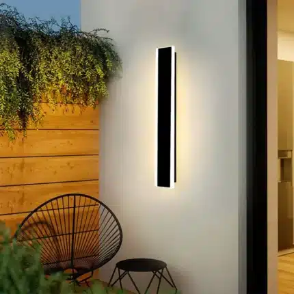 Outdoor 12W acrylic black wall light IP65 rated product image