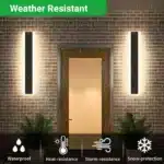 Outdoor 12W acrylic black wall light IP65 rated weather resistant