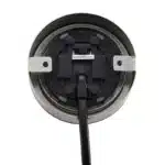 Satin nickel round LED under cabinet light connection