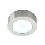 Satin nickel round LED under cabinet light cool white