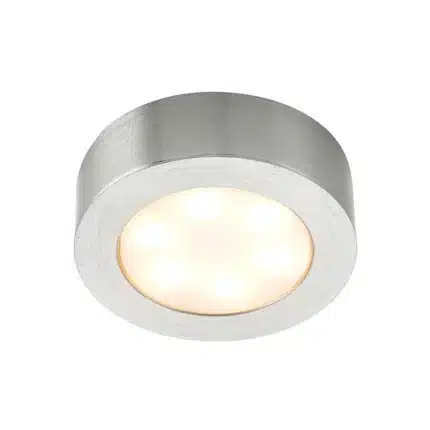 Satin nickel round LED under cabinet light product image