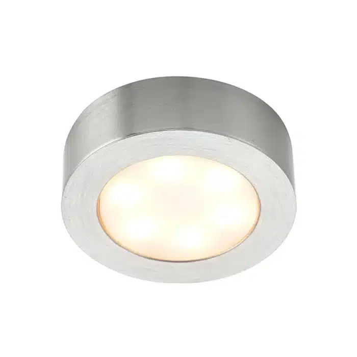 Satin nickel round LED under cabinet light product image
